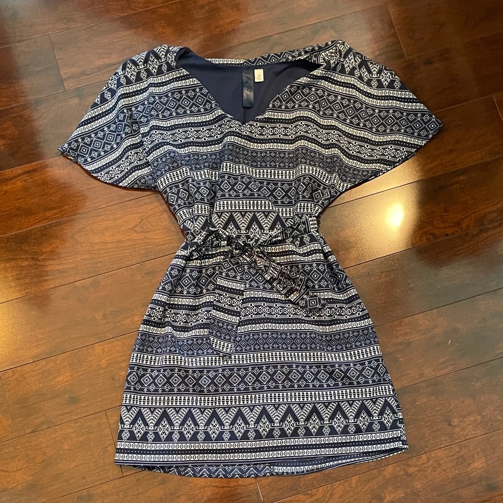 Blue Rain Casual V-Neck Dolman Sleeve Mini Dress